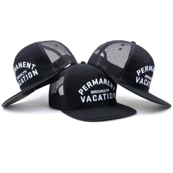 Custom 5 Panel Black Embroidery Logo Classic Plain Gorras - Image 4