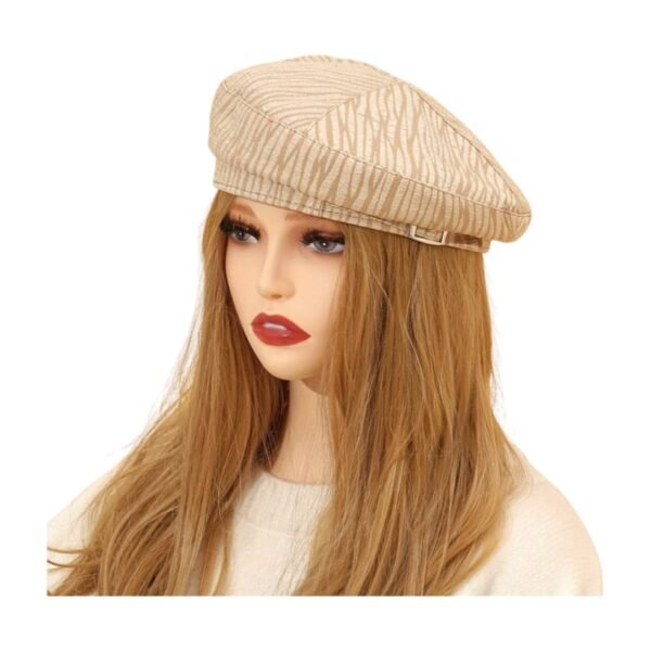 Women Trendy Street Fashion Flat Top Small Grid Pattern Beret - Image 6