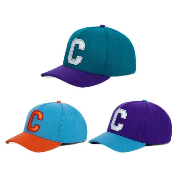 Custom 5 Panel Melton Wool Two Tone Gorras Baseball Cap - Image 3