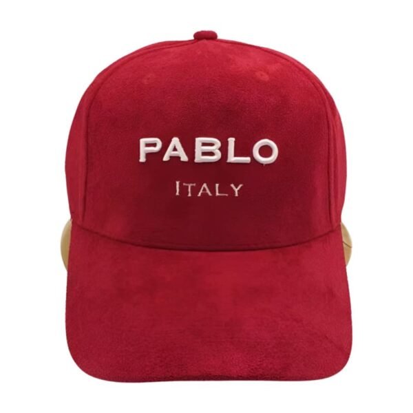 Custom Embroidered Logo 5 Panel Adjustable Suede Baseball Caps For Men - Image 2