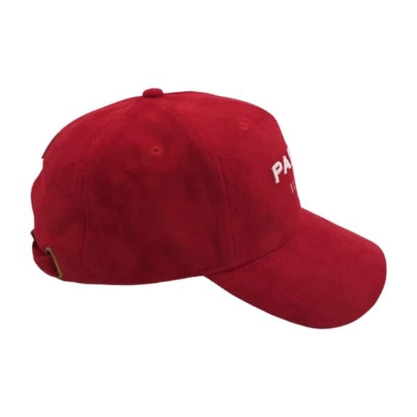 Custom Embroidered Logo 5 Panel Adjustable Suede Baseball Caps For Men - Image 3