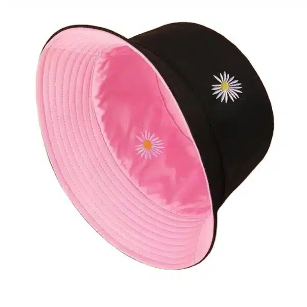 Cotton Double Sided Reversed Custom Embroidery Logo Shade Simple Bucket Hat
