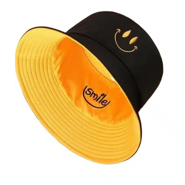 Cotton Double Sided Reversed Custom Embroidery Logo Shade Simple Bucket Hat - Image 4