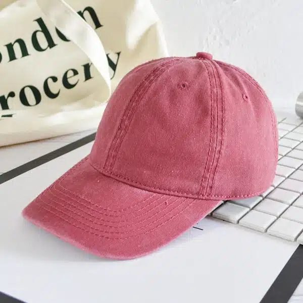 Custom Embroidery Logo Vintage Washed Denim Cotton 6 Panel Dad Hat - Image 3