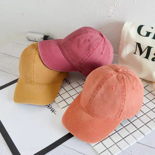 Custom Embroidery Logo Vintage Washed Denim Cotton 6 Panel Dad Hat - Image 4