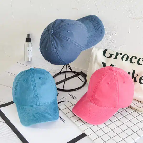 Custom Embroidery Logo Vintage Washed Denim Cotton 6 Panel Dad Hat - Image 5