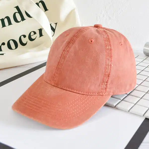 Custom Embroidery Logo Vintage Washed Denim Cotton 6 Panel Dad Hat - Image 7