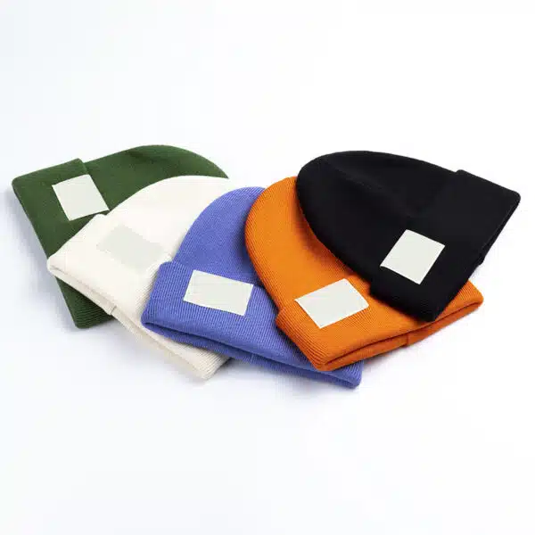 Sustainable Material Woven Label RPET Acrylic Winter Skull Gorra Beanie - Image 5