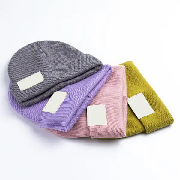 Sustainable Material Woven Label RPET Acrylic Winter Skull Gorra Beanie - Image 4
