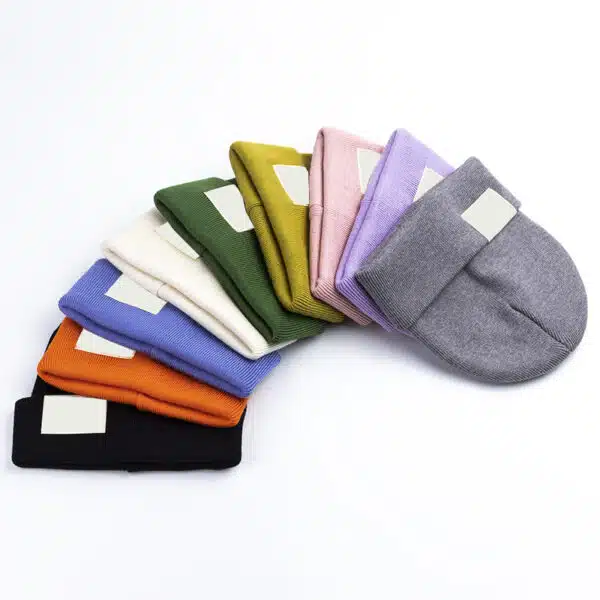 Sustainable Material Woven Label RPET Acrylic Winter Skull Gorra Beanie - Image 3