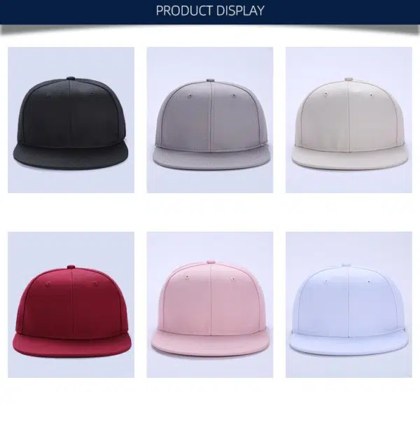 Custom Logo 100% Cotton 5-Panel Snapback Cap - Image 5