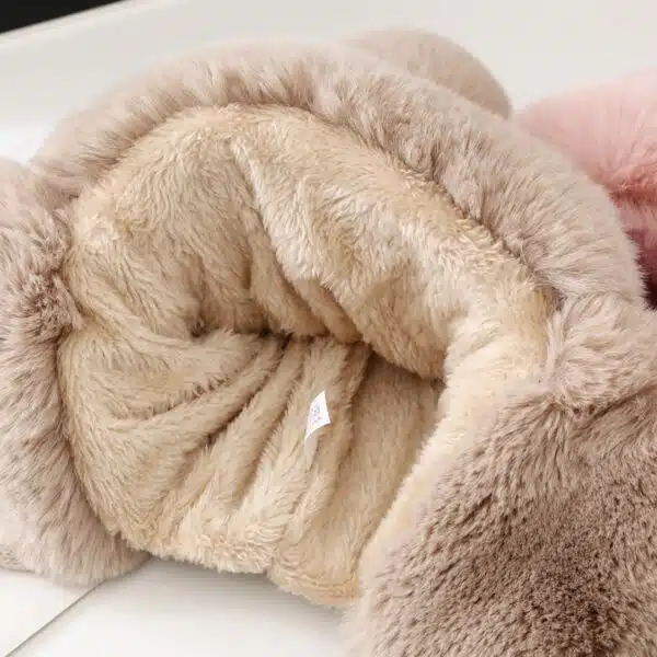 Outdoor Windproof Knitted Fur Ear Flap Trapper Hat For Women - Image 3