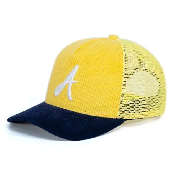Men's Mesh Gorros Corduroy Embroidery Trucker Hat - Image 4