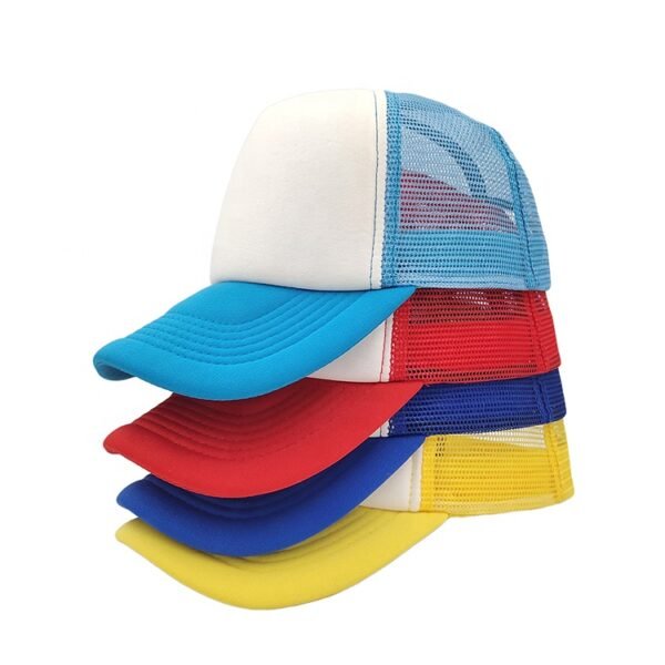 Adjustable 5-Panel Foam Polyester Suede Sports Trucker Cap with Curved Brim - Image 4