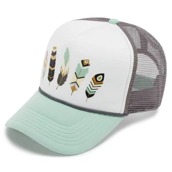 OEM 5 Panel Foam Mesh Printing Trucker Cap With Rope Design