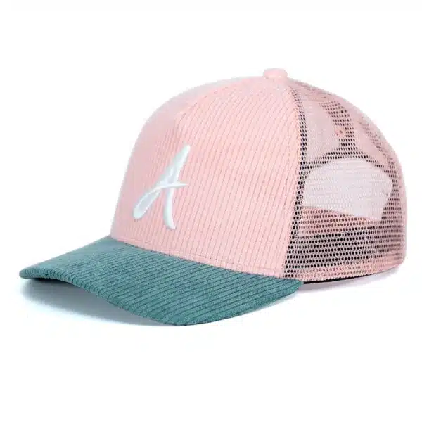 Men's Mesh Gorros Corduroy Embroidery Trucker Hat - Image 5
