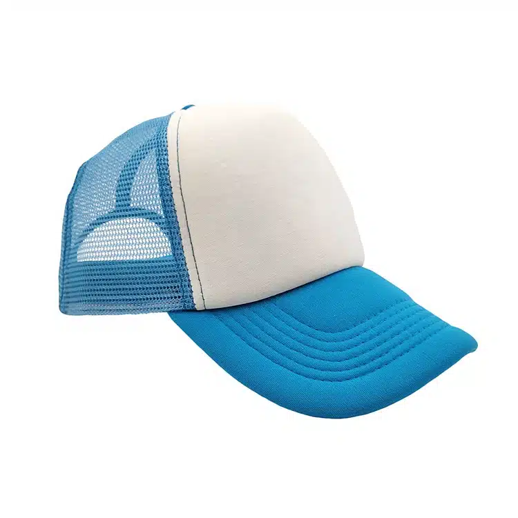 Adjustable 5-Panel Foam Polyester Suede Sports Trucker Cap with Curved Brim