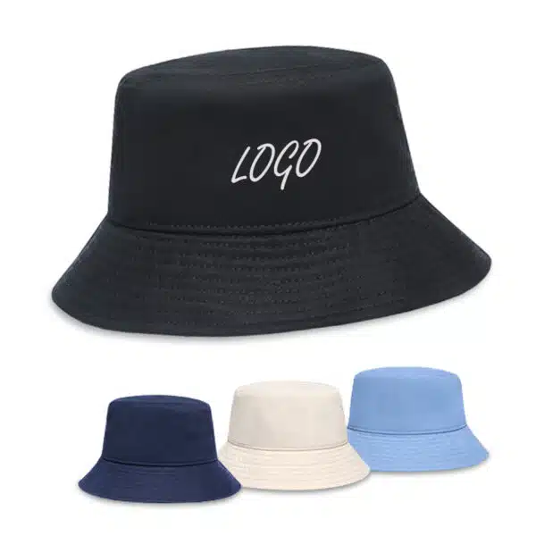 Custom Logo Polyester/Cotton Wide Brim Blank Bucket Hat For Children - Image 5