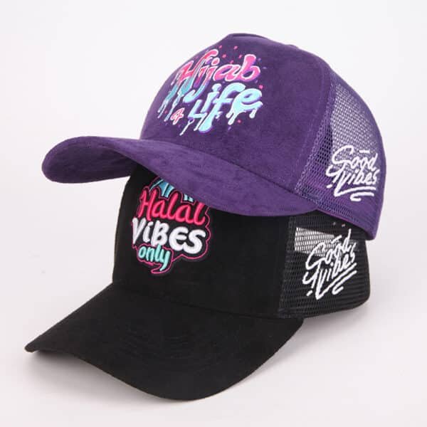 Wholesale 5-Panel Custom Embroidered Suede Trucker Cap - Image 4