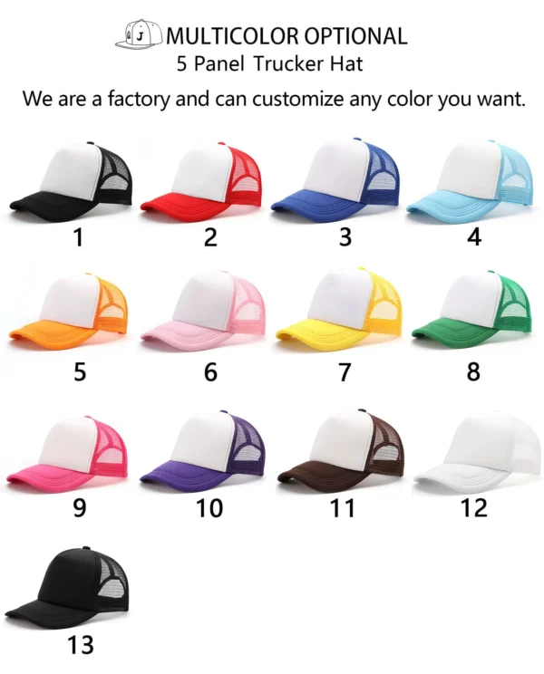Custom logo 3D Embroidery 5 Panel Blank Mesh Cap - Image 5