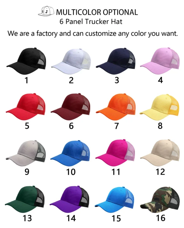 Custom logo 3D Embroidery 5 Panel Blank Mesh Cap - Image 7