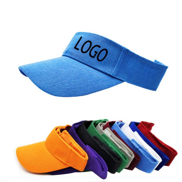 Outdoor Adjustable  Cotton, polyester Visor Hat With Custom logo - Image 2